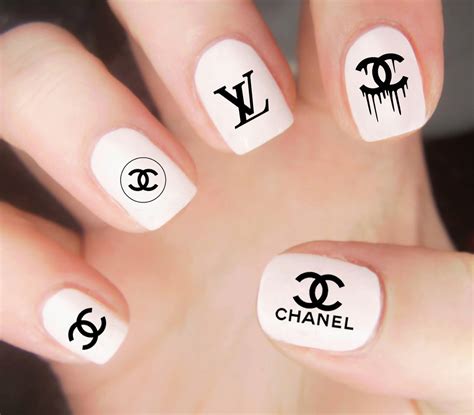 chanel logo nail art stickers|Chanel nail design stickers.